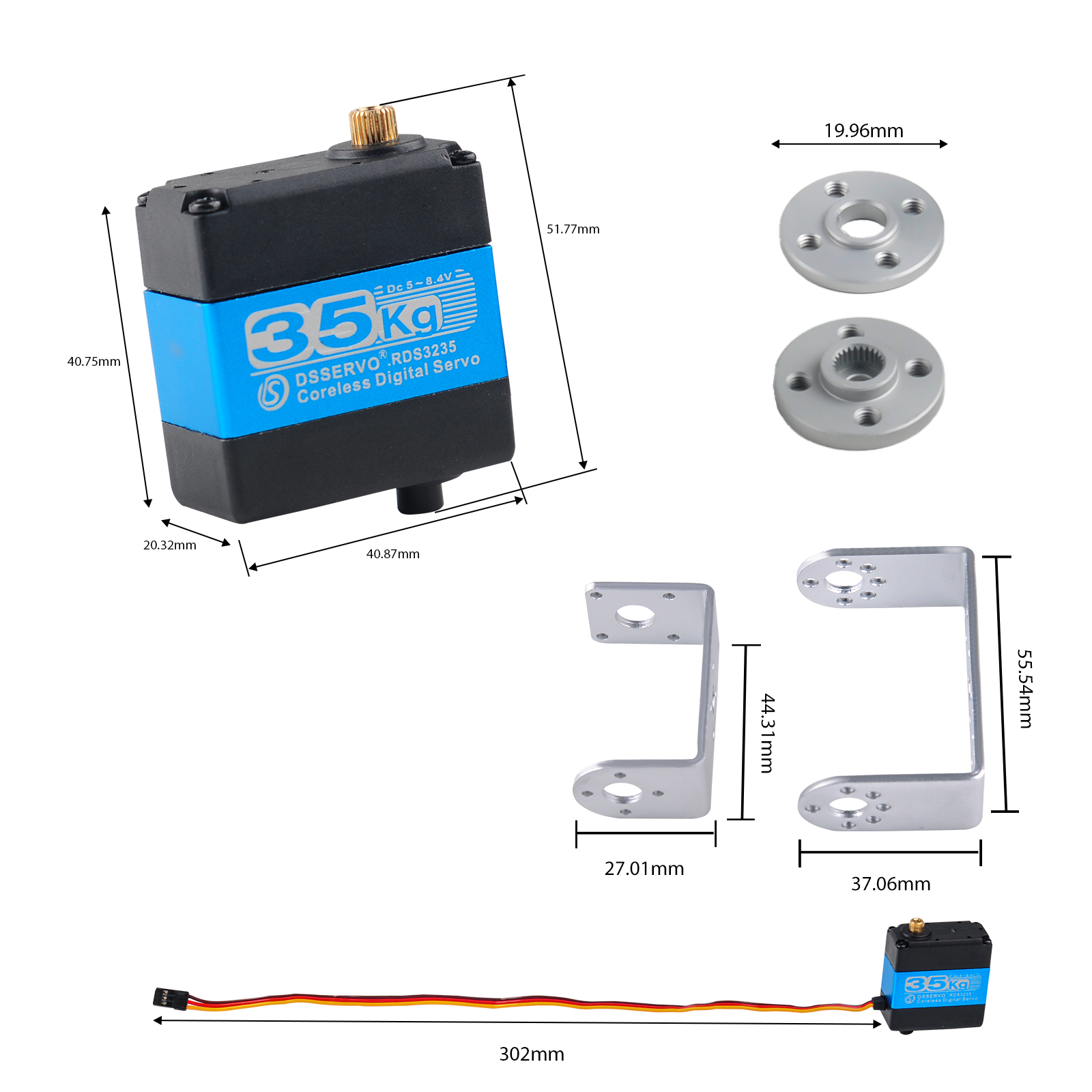 RDS3235 Digital Servo 35KG Cor - огляд і ціна Robot Arm Metal