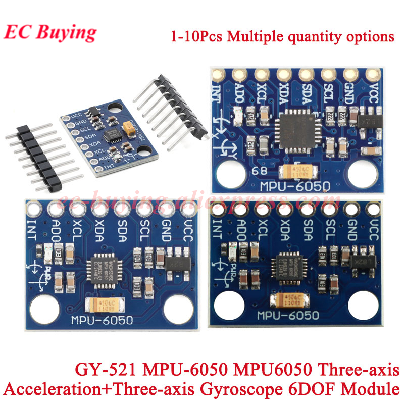1-10Pcs GY-521 MPU-6050 MPU605 - огляд і ціна Accelerometer Mpu6050