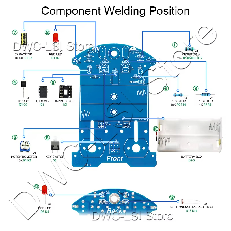 Practice Soldering Learning El - огляд і ціна Line Follower Robot
