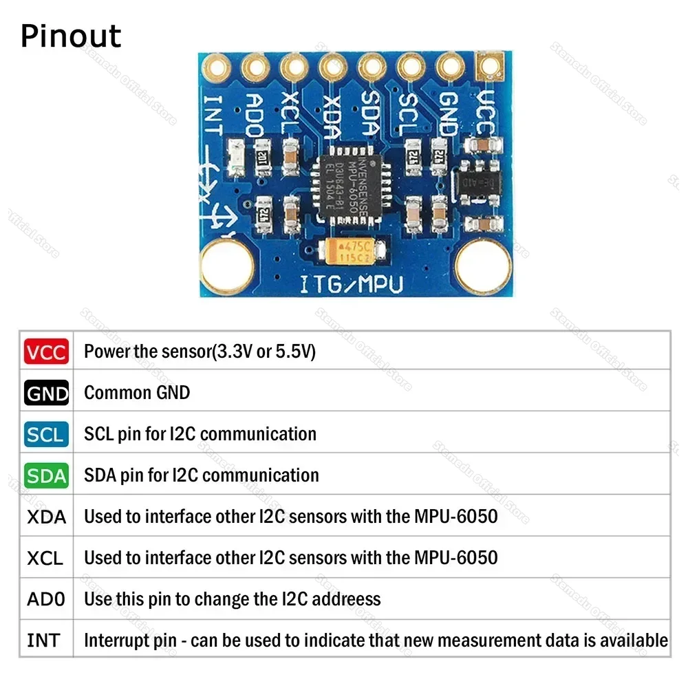 GY-521 MPU-6050 3 Axis Gyrosco - огляд і ціна Accelerometer Mpu6050
